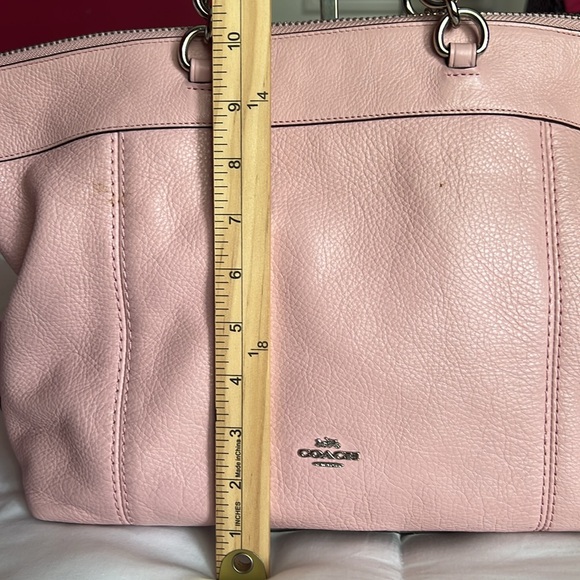 COACH EDIE SATCHEL  PINK BLUSH PEBBLED LEATHER - Picture 10 of 11